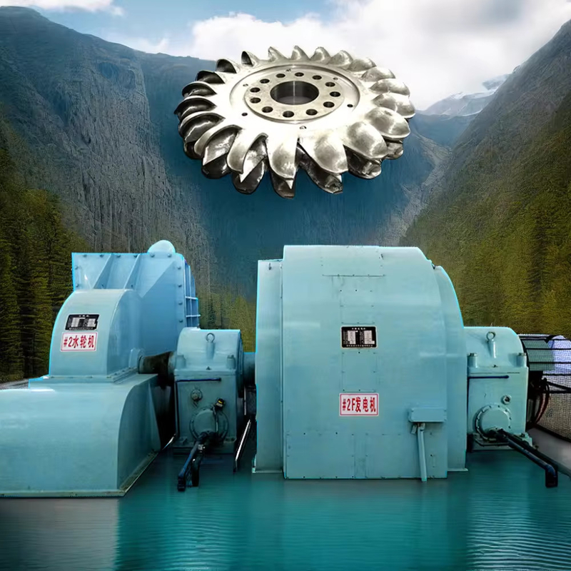 Speed Pelton Turbine Generator 6-10kV Rated Voltage 500-3000r/min Speed Range