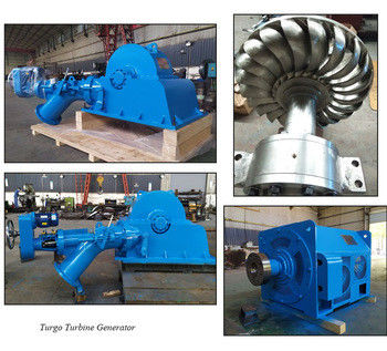 Micro 200kw Turgo Turbine Generator 15m-300m Water Head  For Hydro Power Plant