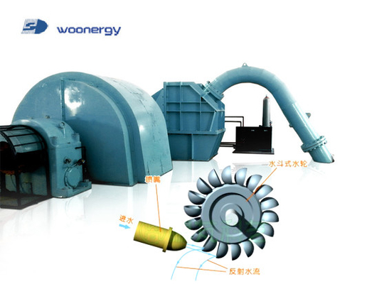 500KW Pelton Turbine Generator 400V To 10500V For River Power